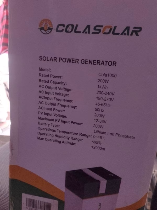1000W Cola Solar Generator Solar Generator Price in Nigeria 2025 solargeneratorprice.com.ng