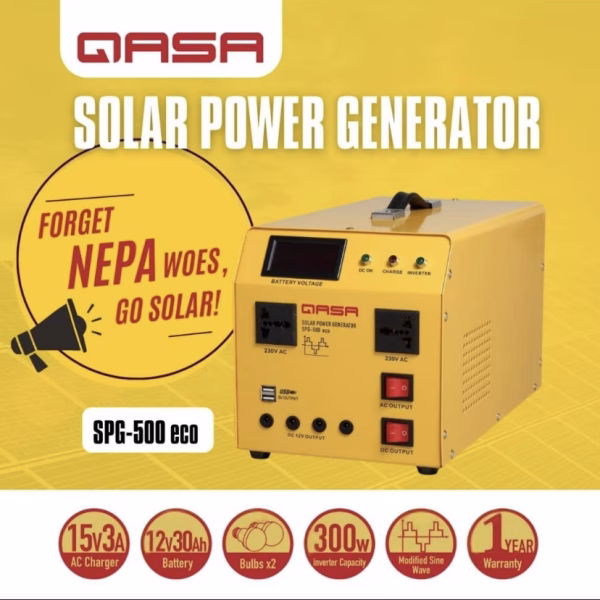 500W Qasa With 180W Panel Solar Generator Price in Nigeria 2025 solargeneratorprice.com.ng
